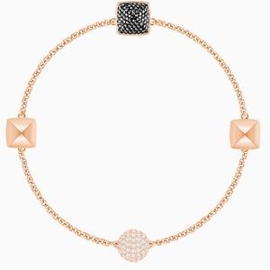 Swarovski Remix Black/Rose Spike Bracelet /Strand. NWT & magnet warranty.